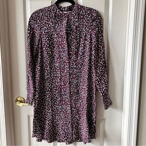 Tory Burch 100% Silk Long Sleeved Shirt Dress, Small